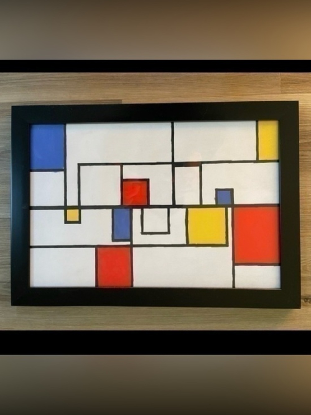 Piet Mondrian Inspired Contemporary Art Print Black Frame